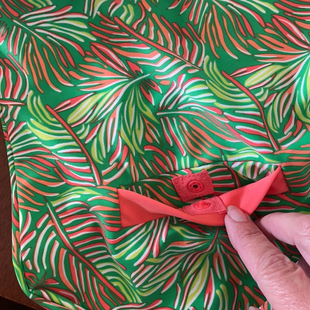 Cabana Life Orange/Green Tropical Shift Dress UPF 50 Sun Protection - Size Small - Picture 3 of 5